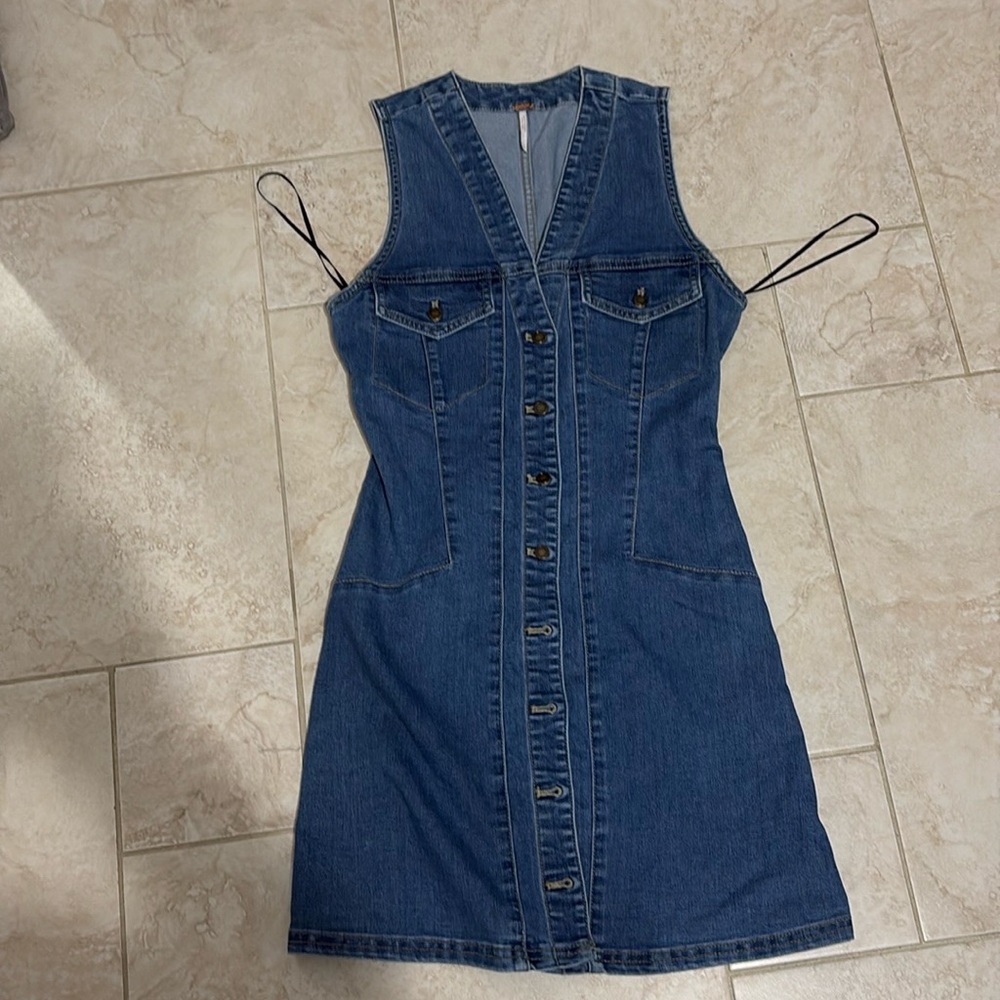Free people denim dress size 0